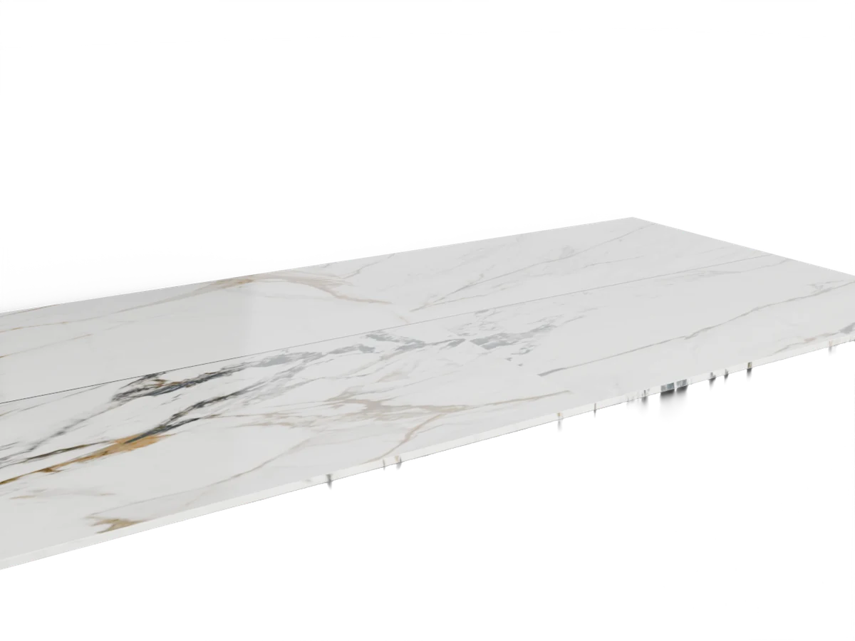 Plaque brute Jumbo en quartz Calacatta Zeus, épaisseur 2 cm