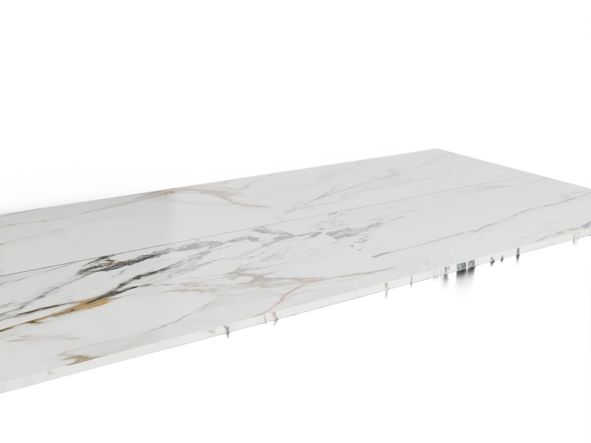 Plaque brute Jumbo en quartz Calacatta Zeus, épaisseur 3 cm